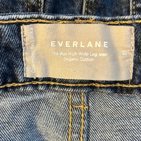 Everlane Woman’s 27 The Way High Wide Leg Jean Medium-Dark Wash Organic Cotton - Picture 4 of 6